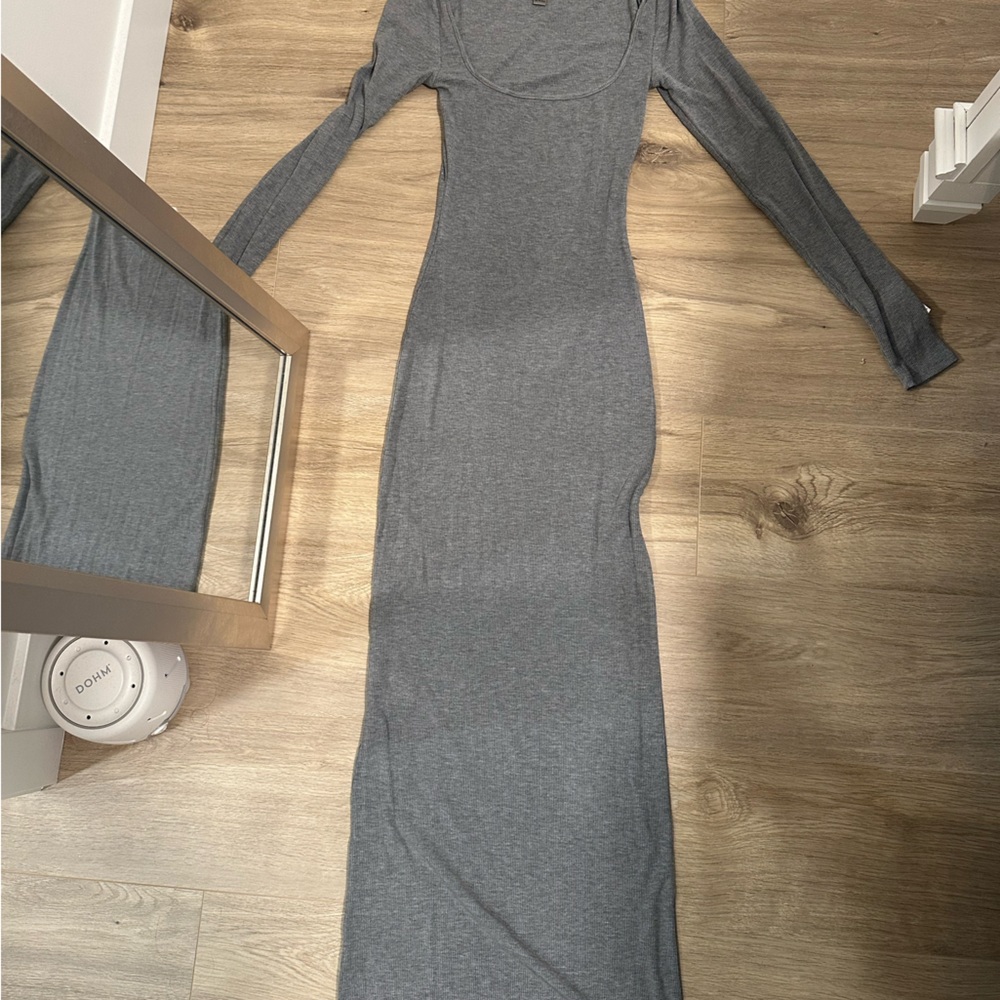 SKIMS Gray Long Sleeve Dress